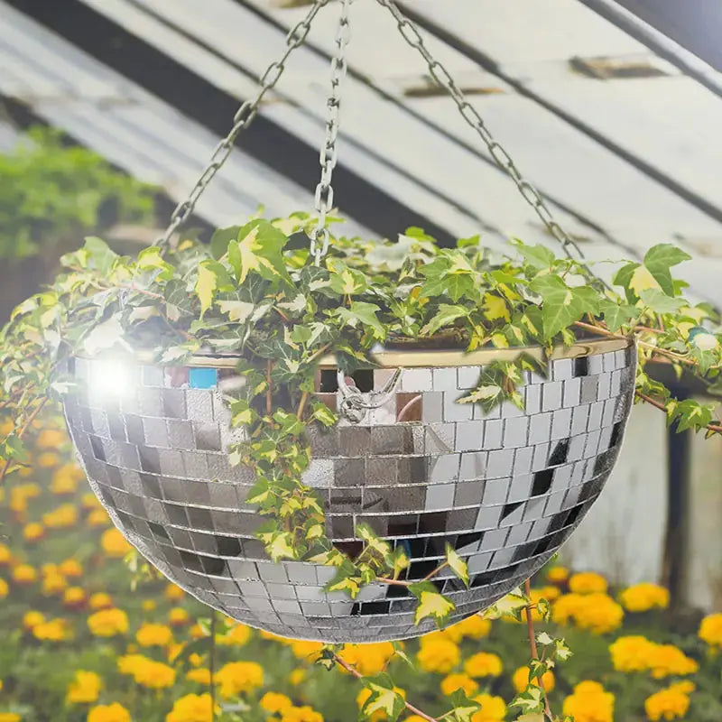 Disco Ball Flower Hanging Vase Dekoré